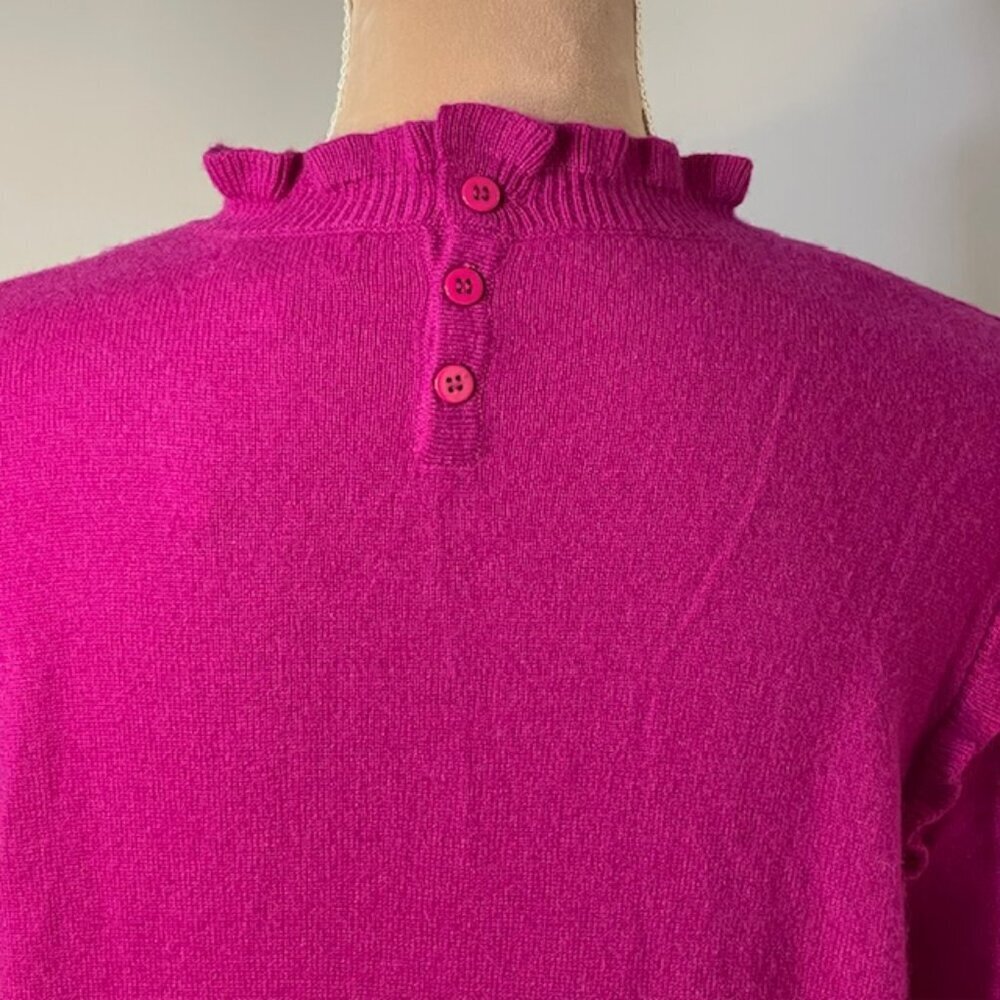 Tyler Boe Cashmere Ruffled Feminine Pullover Sweater NWOT Large - Picture 5 of 8